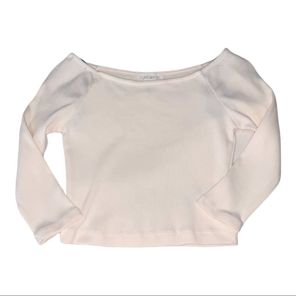 White forever 21 ribbed crop top